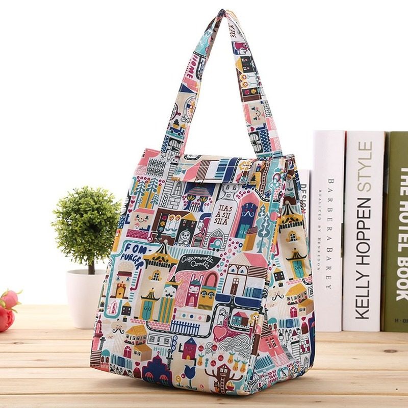 Travel or office food refrigerated bag men and women insulation cover to keep warm Oxford lunch bag Women's casual handbag