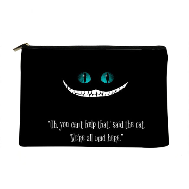 Women Alice in Wonderland Printed Make up bag Fashion Women Cosmetics Organizer Bag for Travel Colorful Storage Bag for Lady Bag