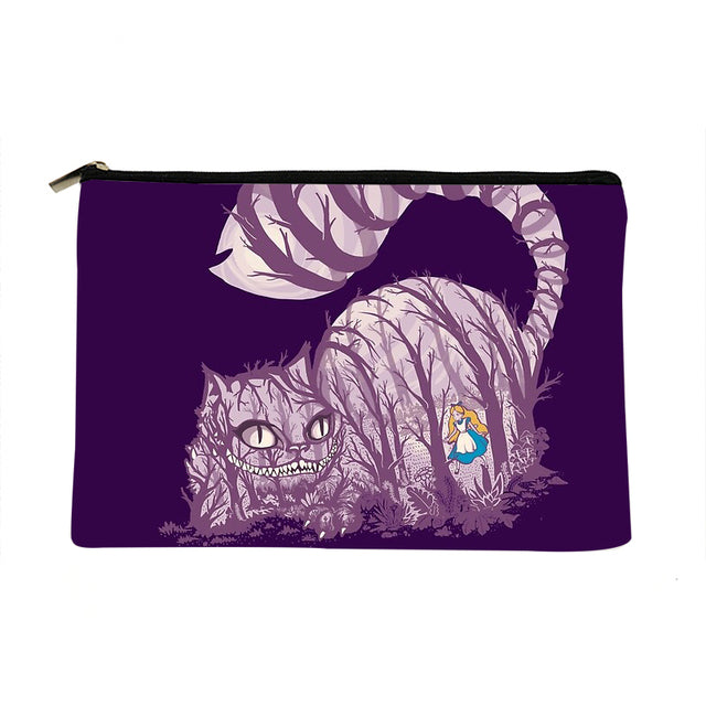 Women Alice in Wonderland Printed Make up bag Fashion Women Cosmetics Organizer Bag for Travel Colorful Storage Bag for Lady Bag