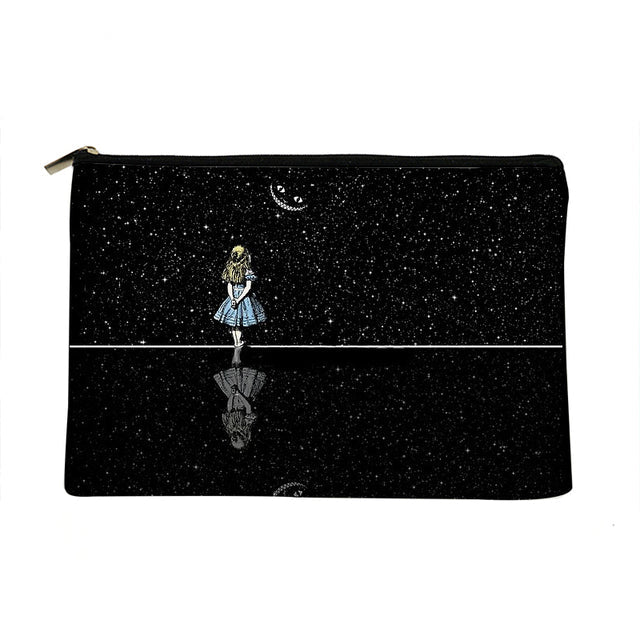 Women Alice in Wonderland Printed Make up bag Fashion Women Cosmetics Organizer Bag for Travel Colorful Storage Bag for Lady Bag